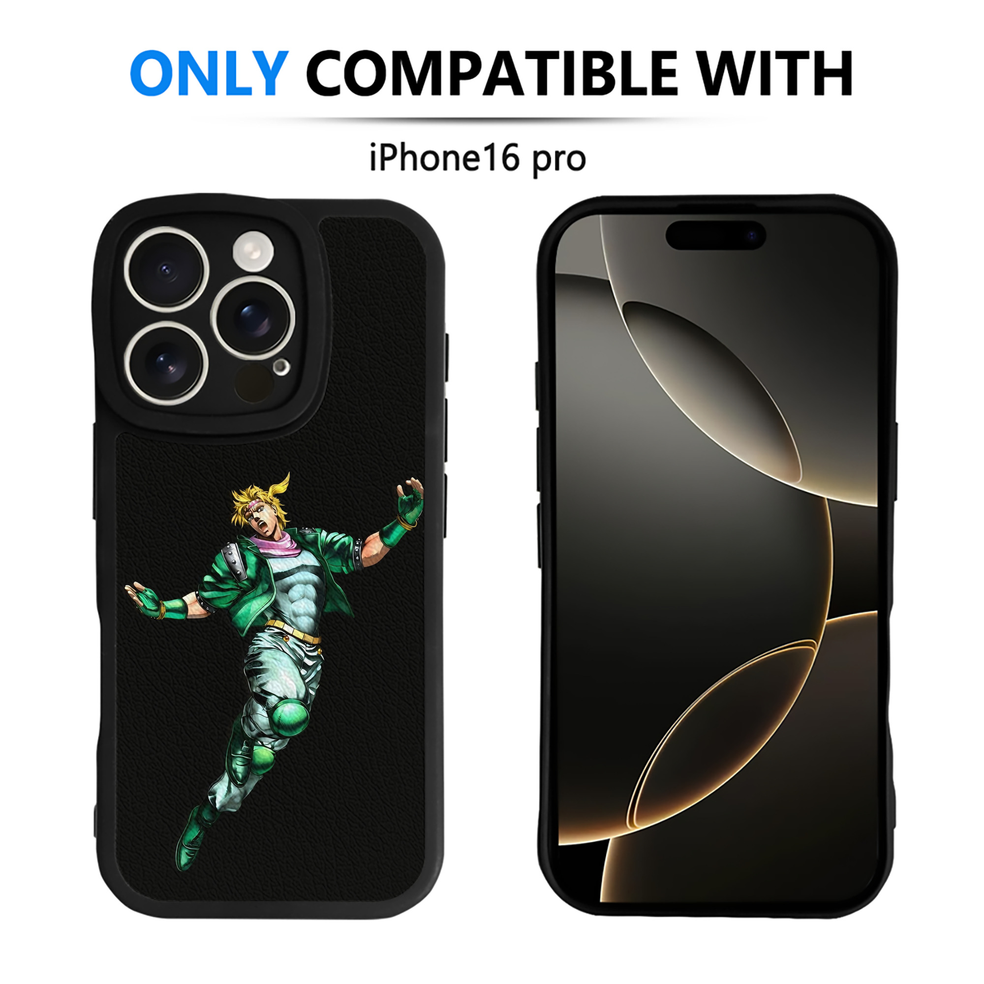 （画像用） ジョジョの奇妙な冒険 ディオ?ブランドー JoJo's Bizarre Adventure Dio Brando 【iPhone 16シリーズ対応】シリコンスマホケース（レザー調） 材質：シリコン